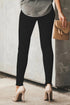 Plain High Waist Buttons Frayed Cropped Denim Jeans